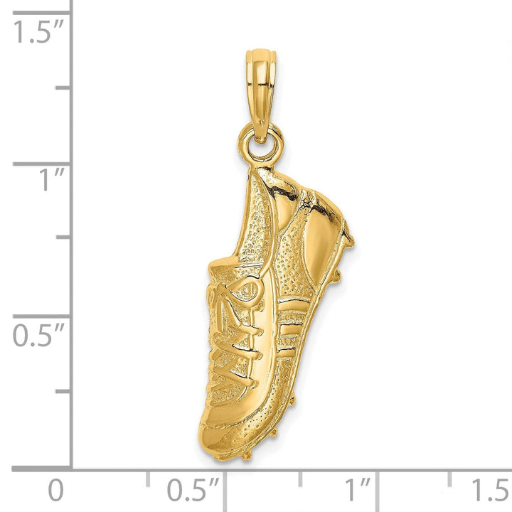 Lovely Rita's Pendants & Charms 14K Yellow Gold Polished Concave Soccer Cleat Shoe Charm Pendant