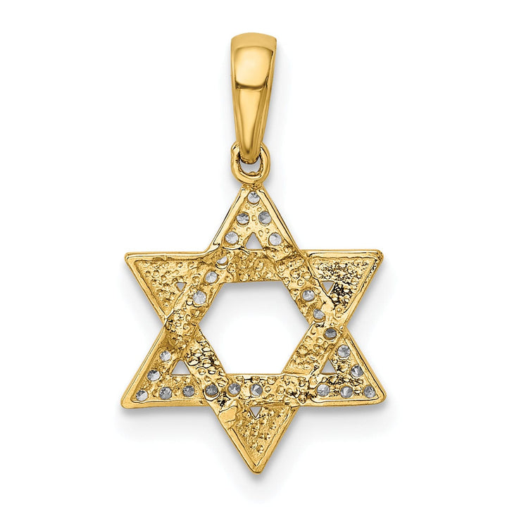 Lovely Rita's Pendants & Charms 14K Yellow Gold Polished Cubic Zirconia Stones Star Of David Pendant