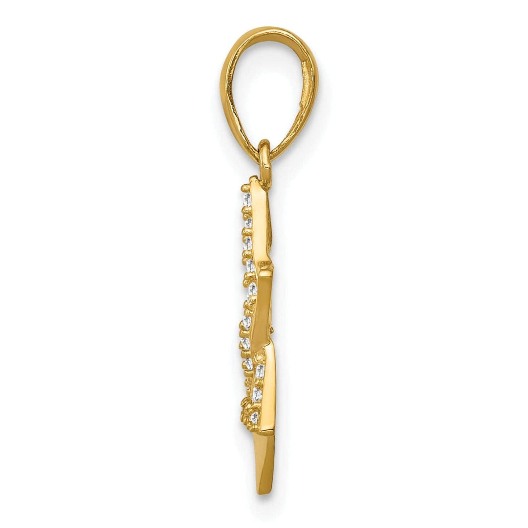 Lovely Rita's Pendants & Charms 14K Yellow Gold Polished Cubic Zirconia Stones Star Of David Pendant