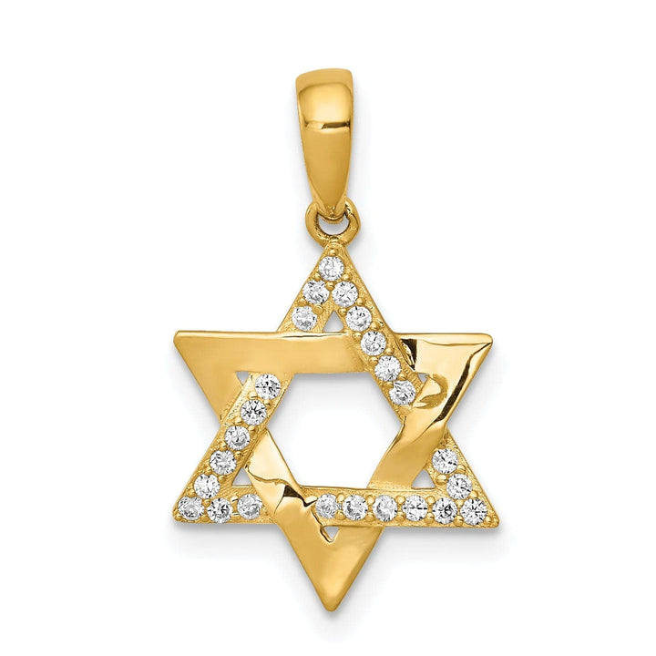 Lovely Rita's Pendants & Charms 14K Yellow Gold Polished Cubic Zirconia Stones Star Of David Pendant