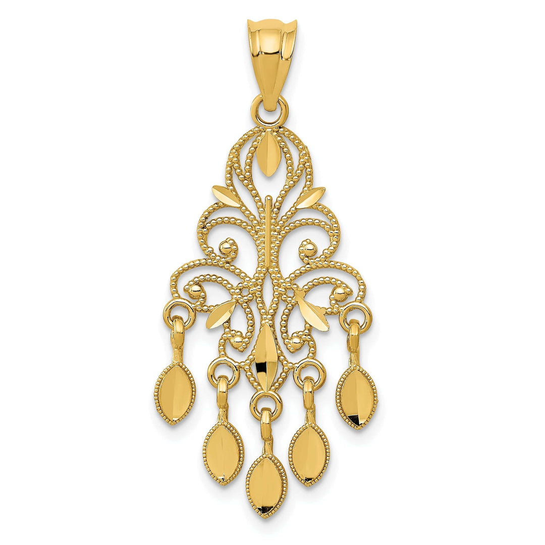 Lovely Rita's Pendants & Charms 14k Yellow Gold Polished D.C Chandelier Design Pendant