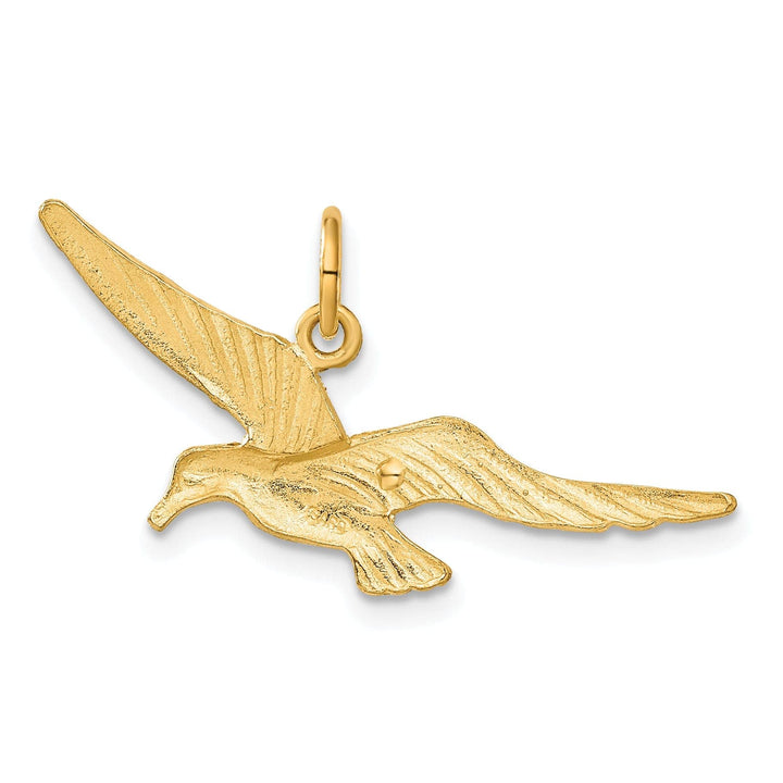 Lovely Rita's Pendants & Charms 14k Yellow Gold Polished D.C Finish Seagull in Flight Pendant