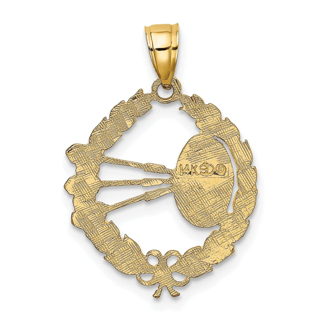 Lovely Rita's Pendants & Charms 14K Yellow Gold Polished Dart Board and Darts Charm Pendant