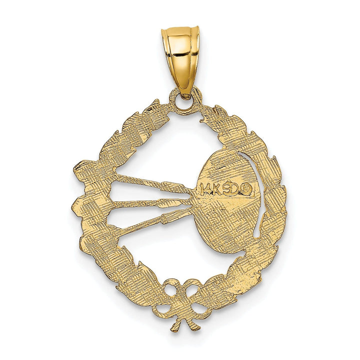Lovely Rita's Pendants & Charms 14K Yellow Gold Polished Dart Board and Darts Charm Pendant
