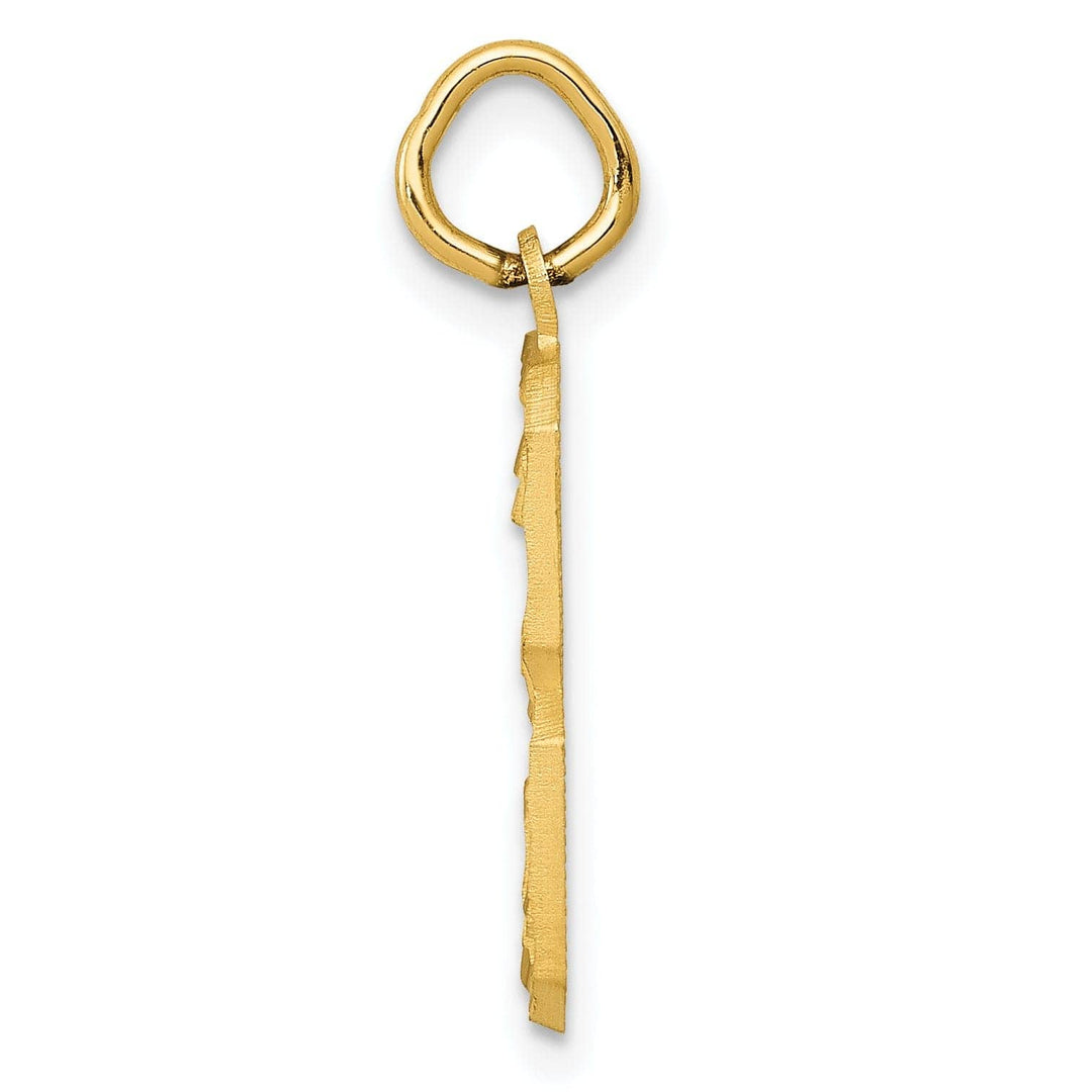 Lovely Rita's Pendants & Charms 14K Yellow Gold Polished Diamond Cut Finish Medium Size Number 3 Charm Pendant