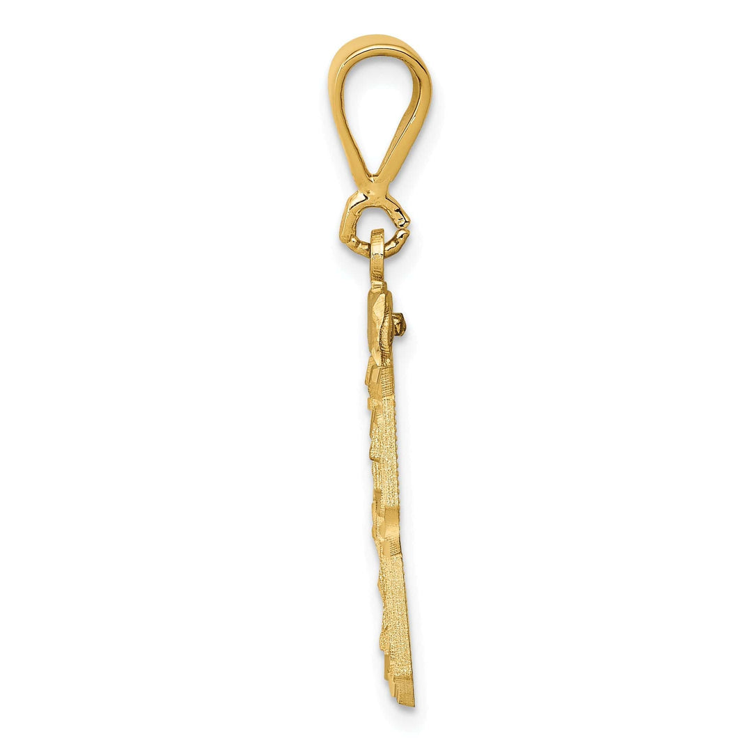 Lovely Rita's Pendants & Charms 14K Yellow Gold Polished Diamond Cut Finish Medium Size Number 33 Charm Pendant