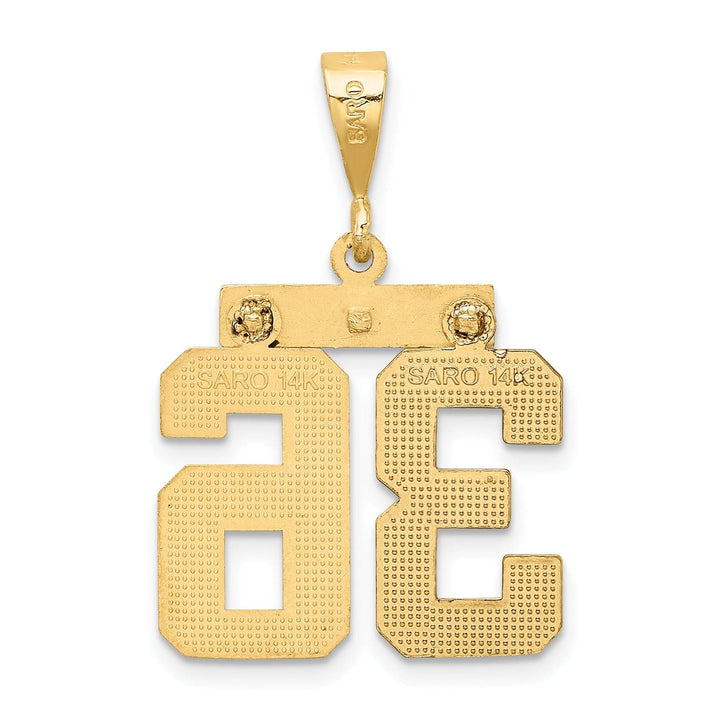 Lovely Rita's Pendants & Charms 14K Yellow Gold Polished Diamond Cut Finish Medium Size Number 36 Charm Pendant