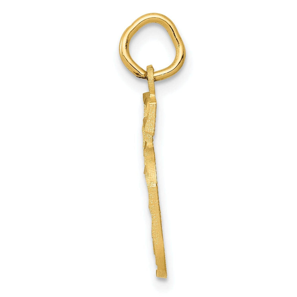 Lovely Rita's Pendants & Charms 14K Yellow Gold Polished Diamond Cut Finish Medium Size Number 5 Charm Pendant
