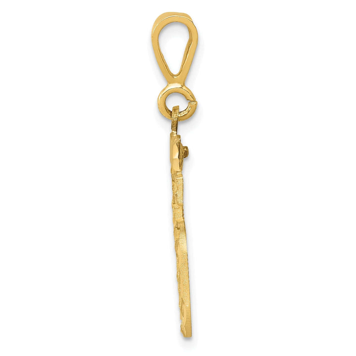 Lovely Rita's Pendants & Charms 14K Yellow Gold Polished Diamond Cut Finish Medium Size Number 85 Charm Pendant