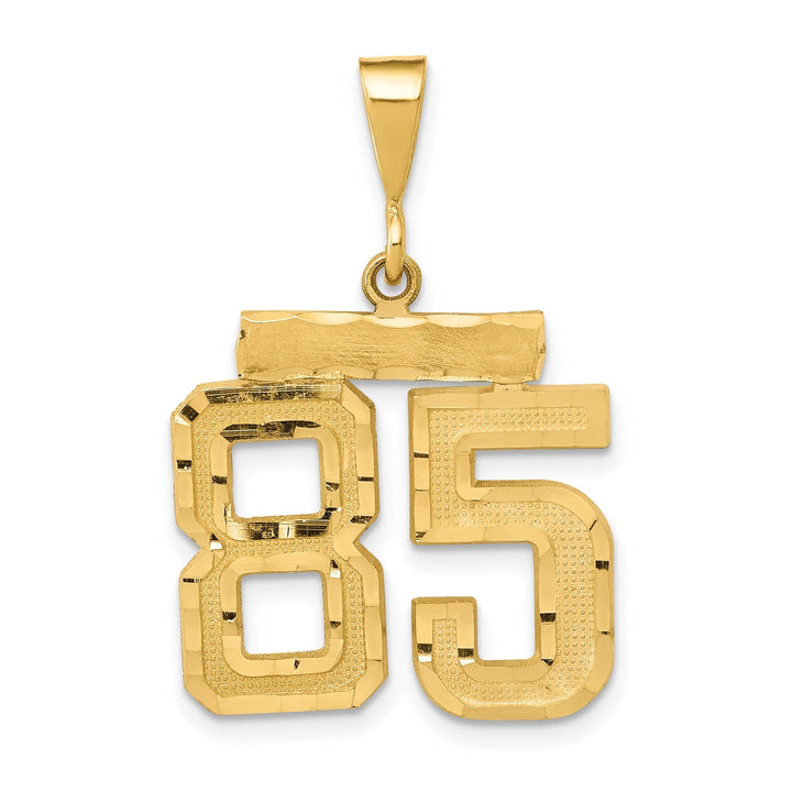 Lovely Rita's Pendants & Charms 14K Yellow Gold Polished Diamond Cut Finish Medium Size Number 85 Charm Pendant