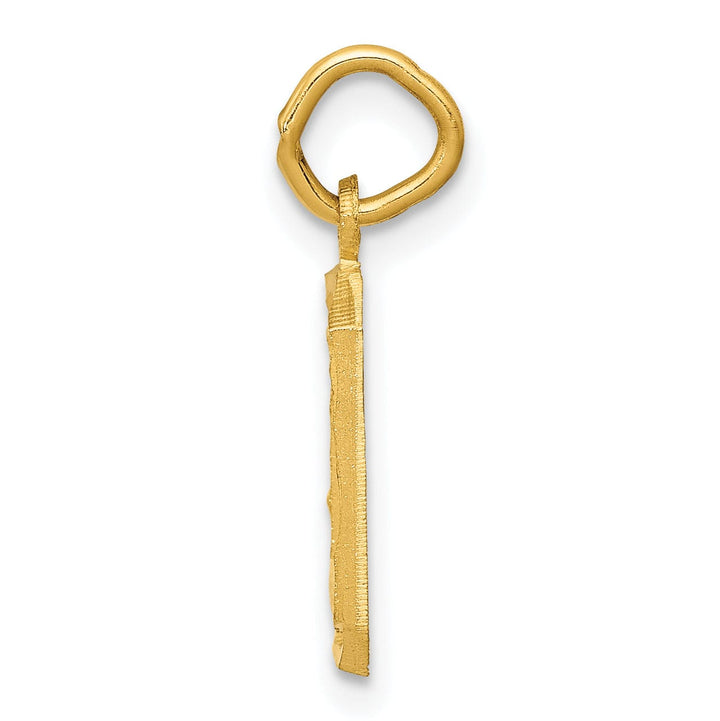 Lovely Rita's Pendants & Charms 14k Yellow Gold Polished Diamond Cut Finish Small Size Number 0 Charm Pendant