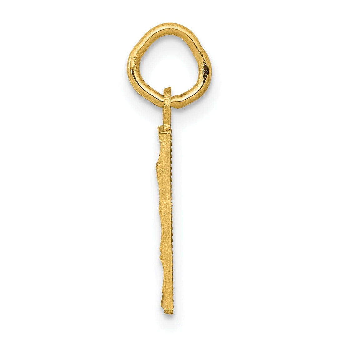 Lovely Rita's Pendants & Charms 14k Yellow Gold Polished Diamond Cut Finish Small Size Number 1 Charm Pendant