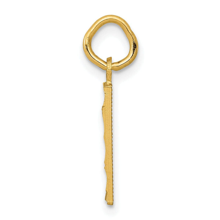 Lovely Rita's Pendants & Charms 14k Yellow Gold Polished Diamond Cut Finish Small Size Number 1 Charm Pendant