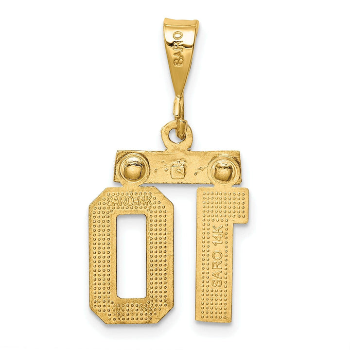 Lovely Rita's Pendants & Charms 14k Yellow Gold Polished Diamond Cut Finish Small Size Number 10 Charm Pendant