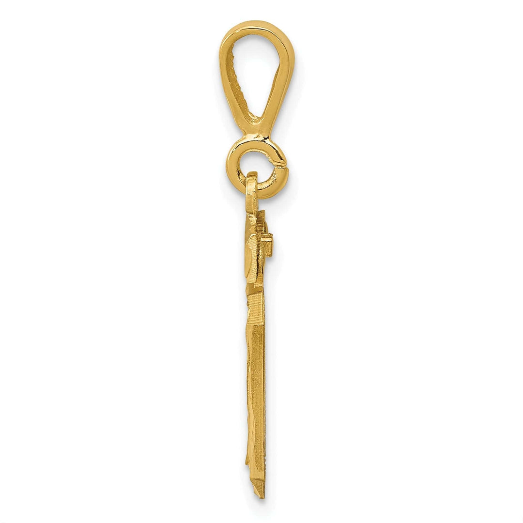 Lovely Rita's Pendants & Charms 14k Yellow Gold Polished Diamond Cut Finish Small Size Number 10 Charm Pendant