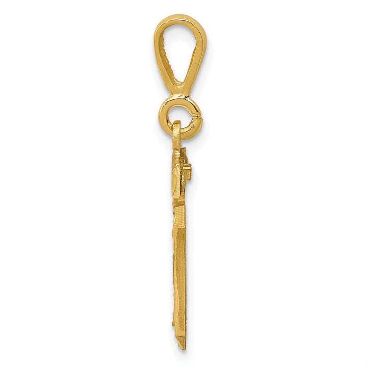 Lovely Rita's Pendants & Charms 14k Yellow Gold Polished Diamond Cut Finish Small Size Number 10 Charm Pendant