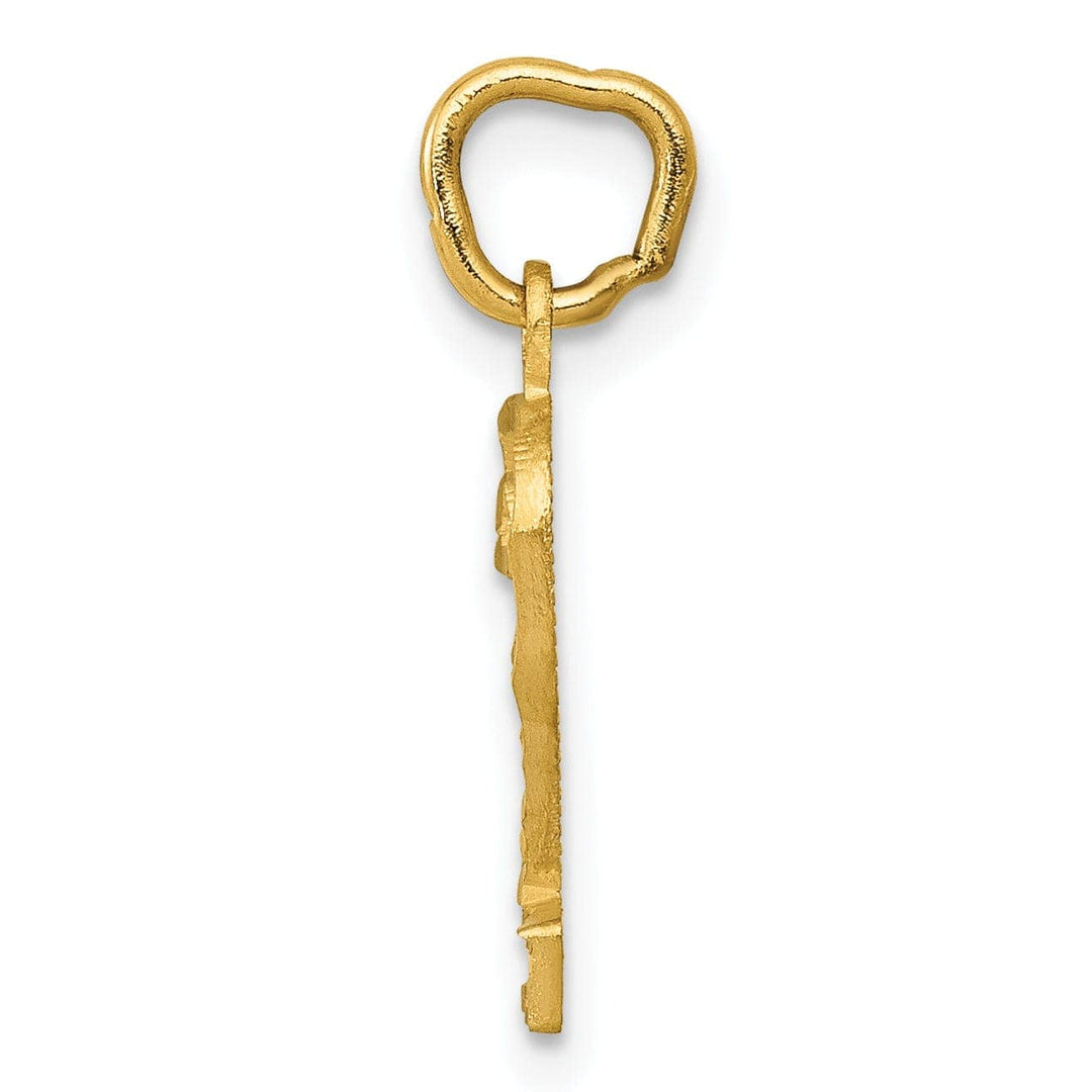 Lovely Rita's Pendants & Charms 14k Yellow Gold Polished Diamond Cut Finish Small Size Number 2 Charm Pendant