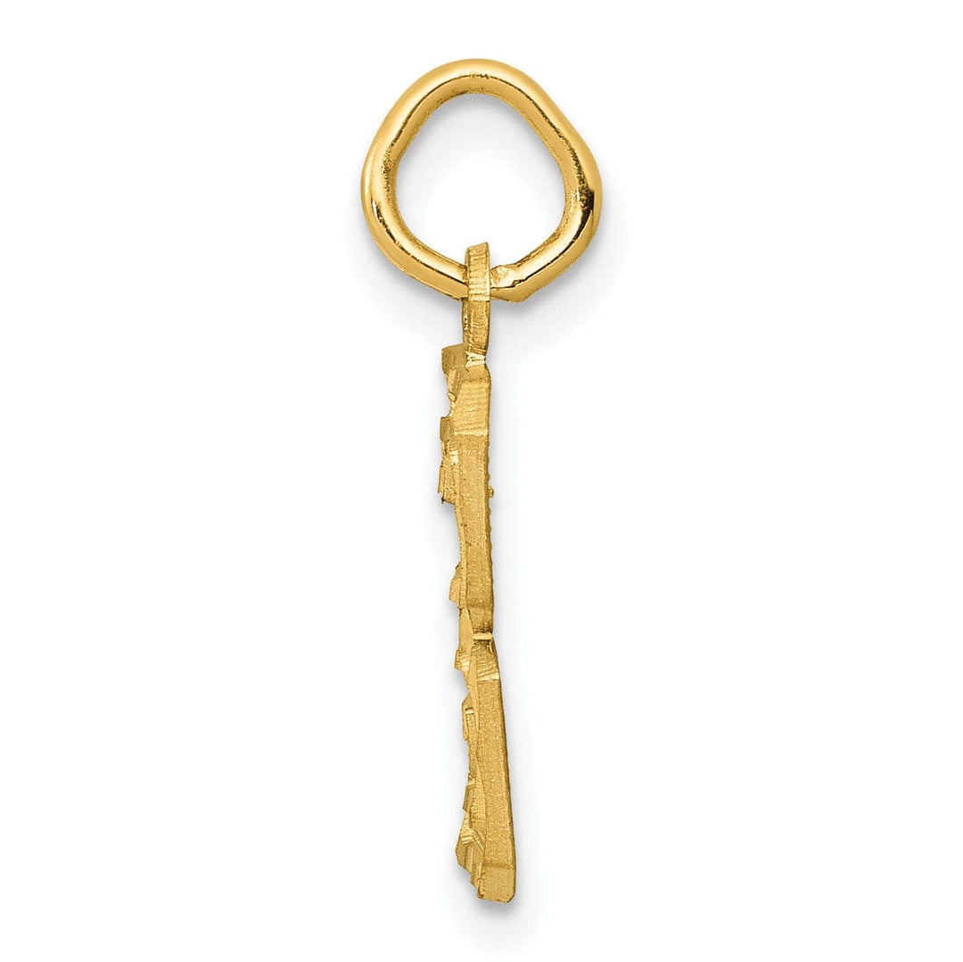 Lovely Rita's Pendants & Charms 14k Yellow Gold Polished Diamond Cut Finish Small Size Number 3 Charm Pendant