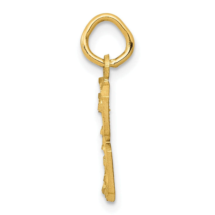 Lovely Rita's Pendants & Charms 14k Yellow Gold Polished Diamond Cut Finish Small Size Number 3 Charm Pendant