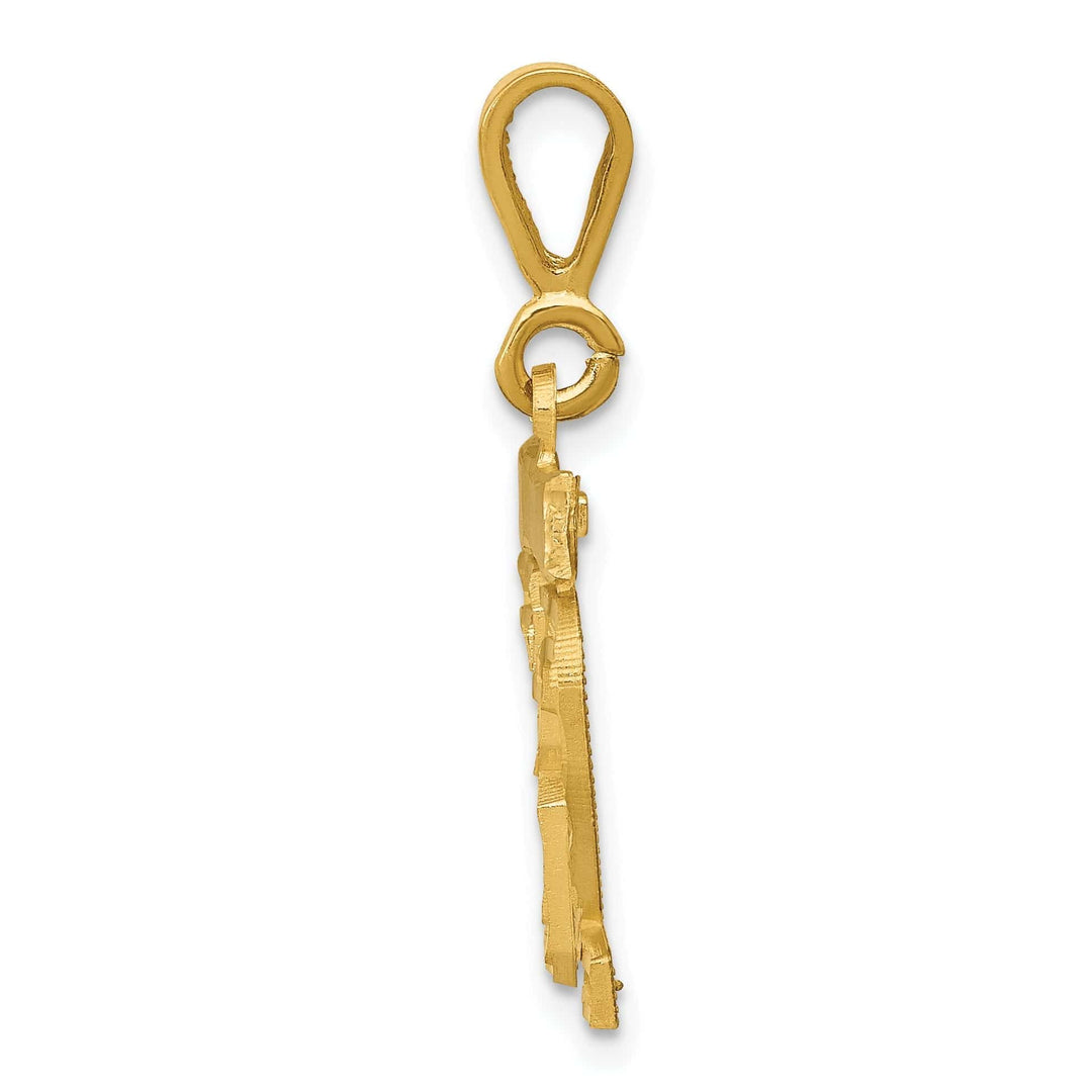 Lovely Rita's Pendants & Charms 14k Yellow Gold Polished Diamond Cut Finish Small Size Number 32 Charm Pendant