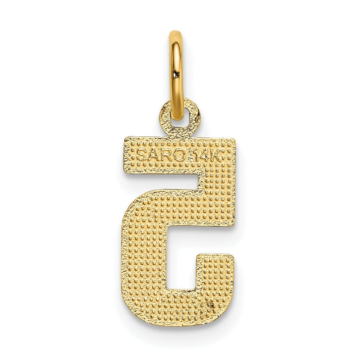 Lovely Rita's Pendants & Charms 14k Yellow Gold Polished Diamond Cut Finish Small Size Number 5 Charm Pendant