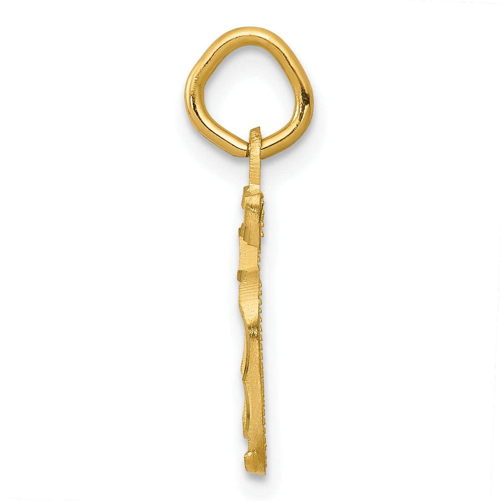 Lovely Rita's Pendants & Charms 14k Yellow Gold Polished Diamond Cut Finish Small Size Number 5 Charm Pendant