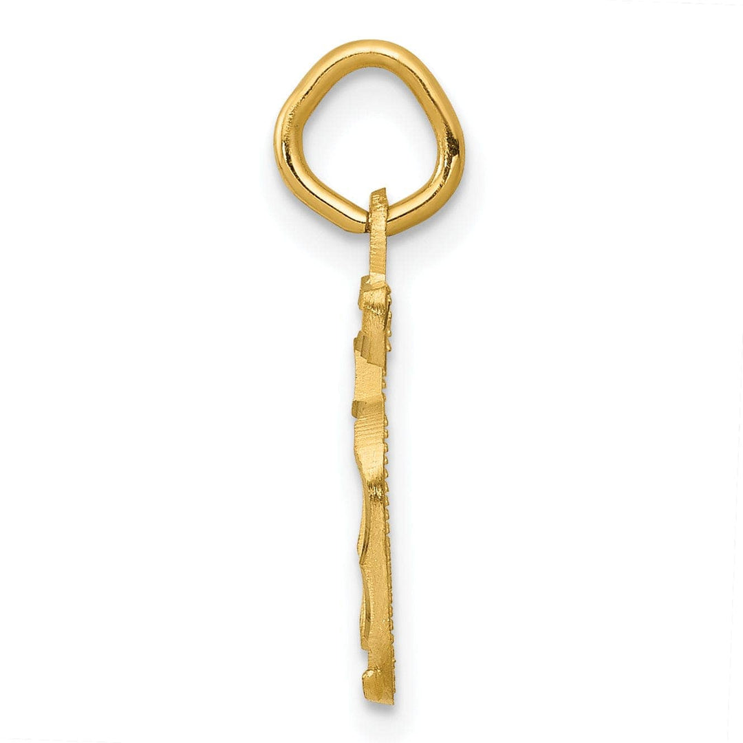 Lovely Rita's Pendants & Charms 14k Yellow Gold Polished Diamond Cut Finish Small Size Number 5 Charm Pendant