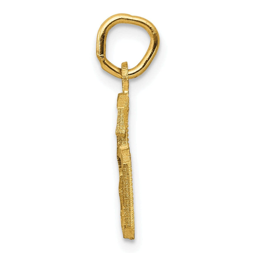 Lovely Rita's Pendants & Charms 14k Yellow Gold Polished Diamond Cut Finish Small Size Number 6 Charm Pendant