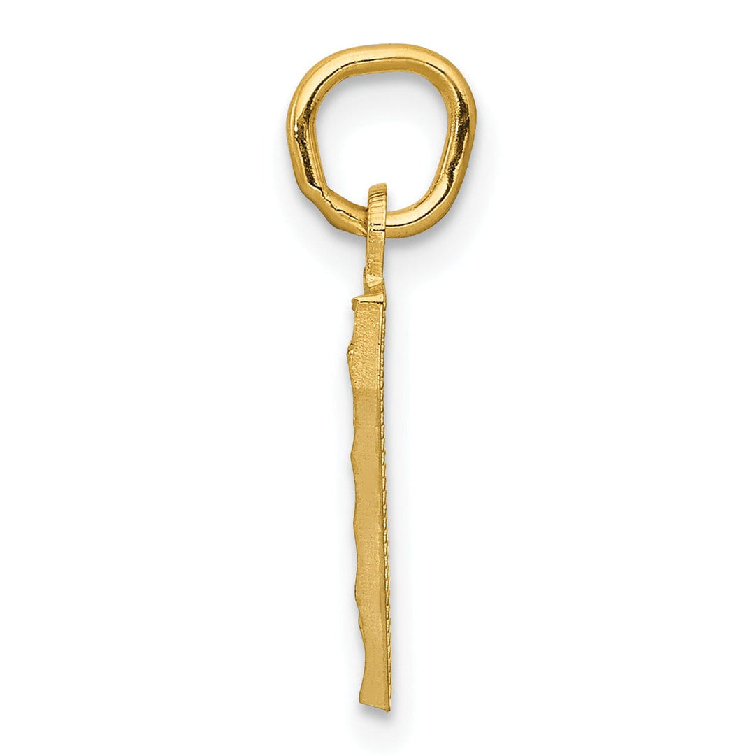 Lovely Rita's Pendants & Charms 14k Yellow Gold Polished Diamond Cut Finish Small Size Number 7 Charm Pendant