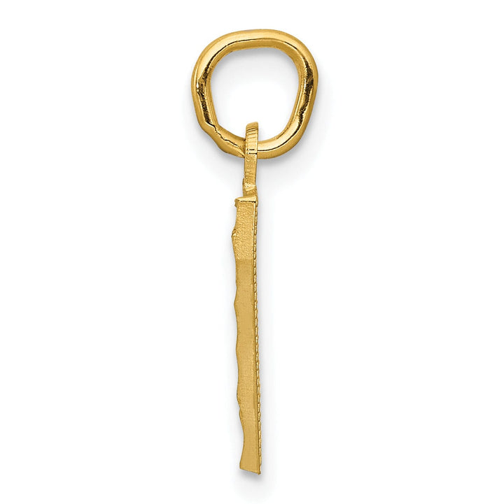 Lovely Rita's Pendants & Charms 14k Yellow Gold Polished Diamond Cut Finish Small Size Number 7 Charm Pendant