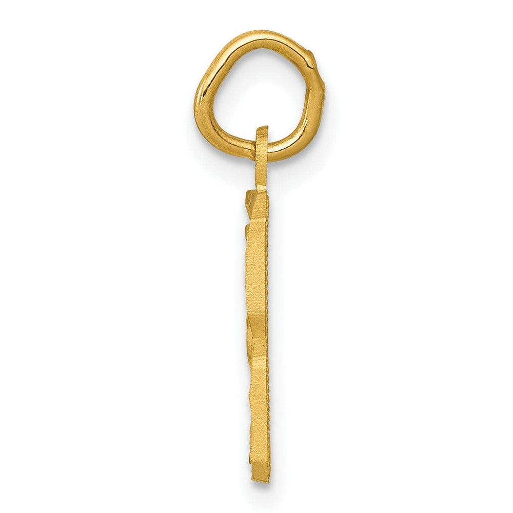 Lovely Rita's Pendants & Charms 14k Yellow Gold Polished Diamond Cut Finish Small Size Number 8 Charm Pendant