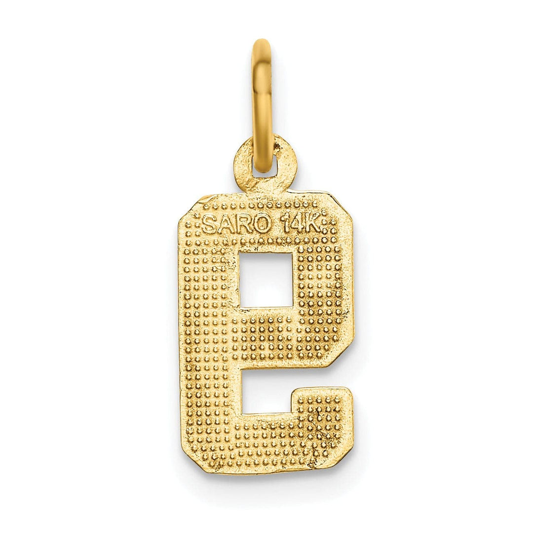 Lovely Rita's Pendants & Charms 14k Yellow Gold Polished Diamond Cut Finish Small Size Number 9 Charm Pendant