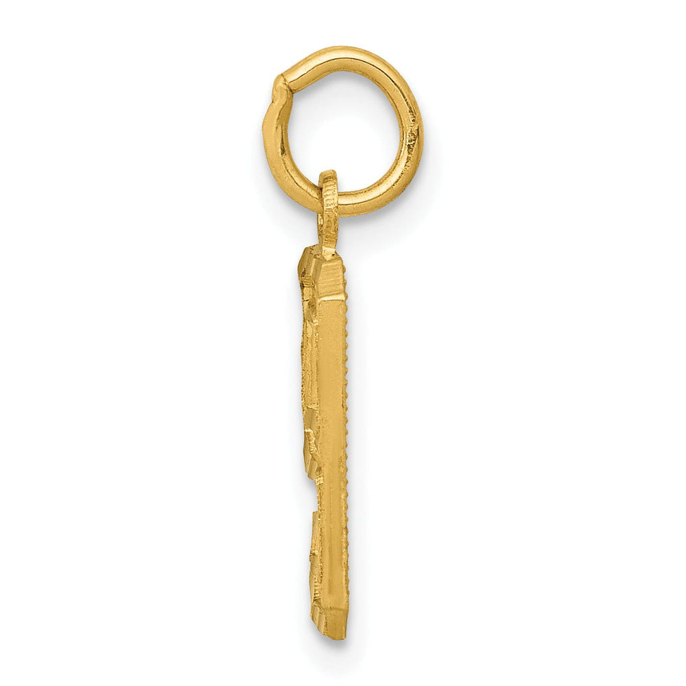 Lovely Rita's Pendants & Charms 14k Yellow Gold Polished Diamond Cut Finish Small Size Number 9 Charm Pendant