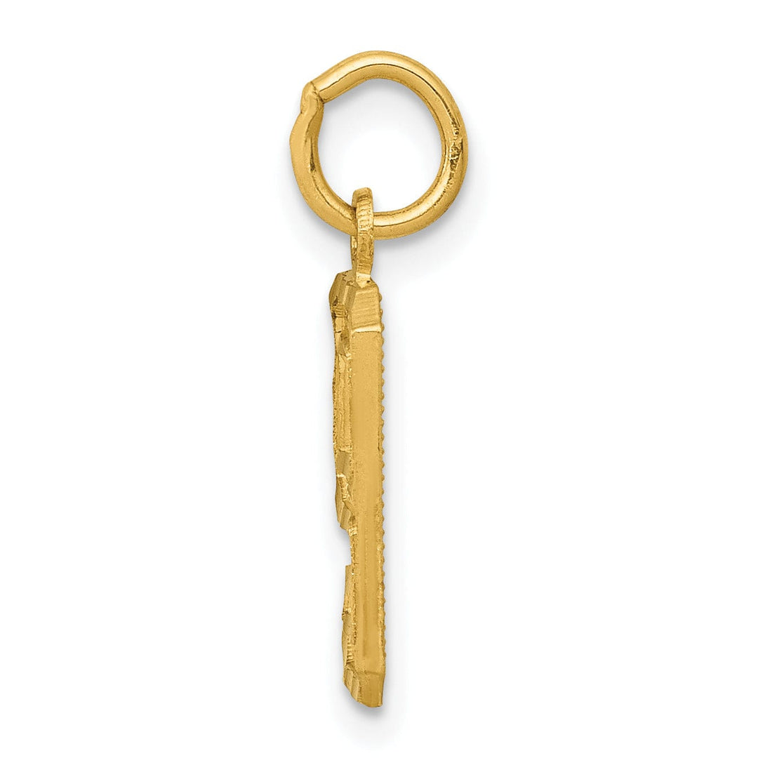 Lovely Rita's Pendants & Charms 14k Yellow Gold Polished Diamond Cut Finish Small Size Number 9 Charm Pendant