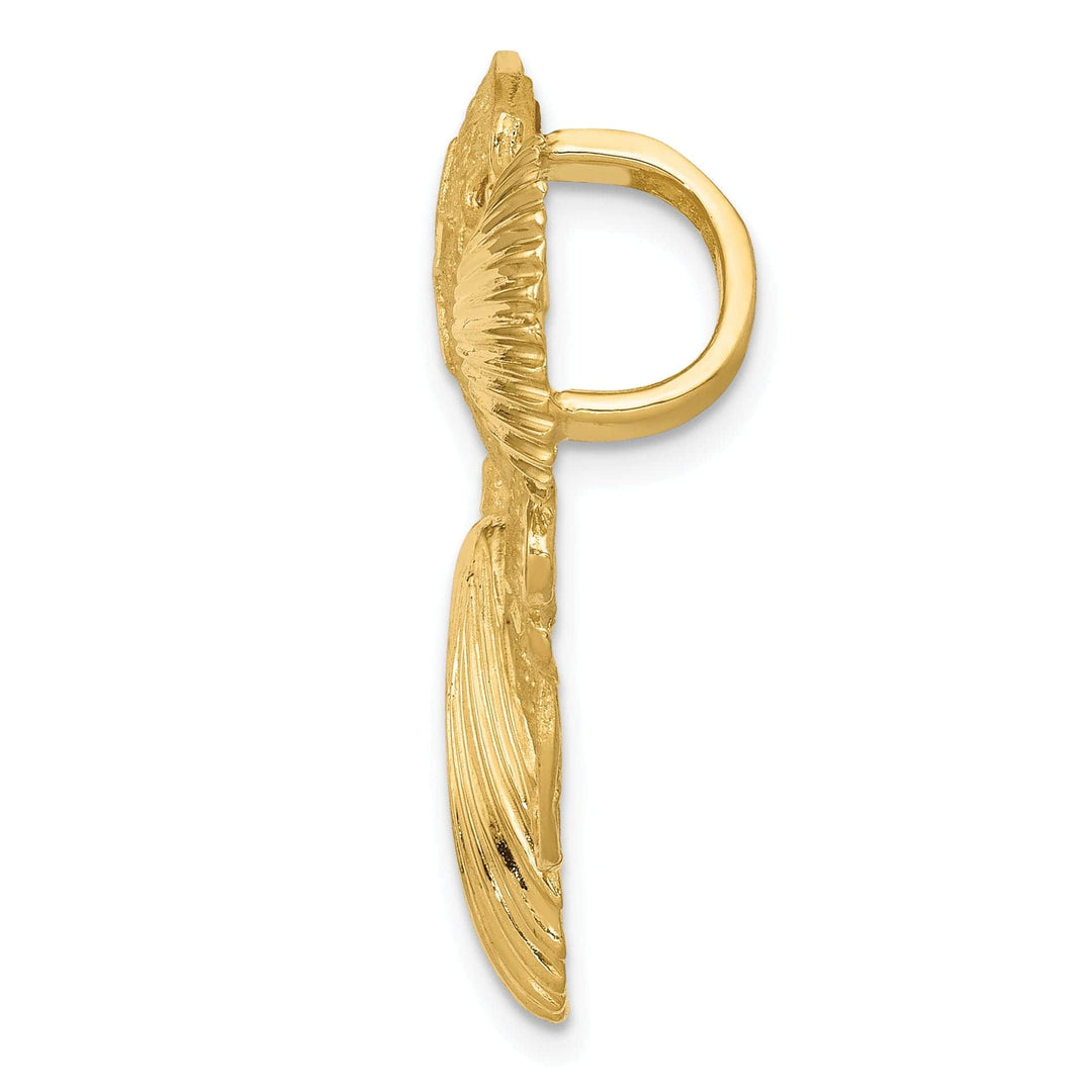 Lovely Rita's Pendants & Charms 14k Yellow Gold Polished Diamond Cut Sea Life Slide Pendant