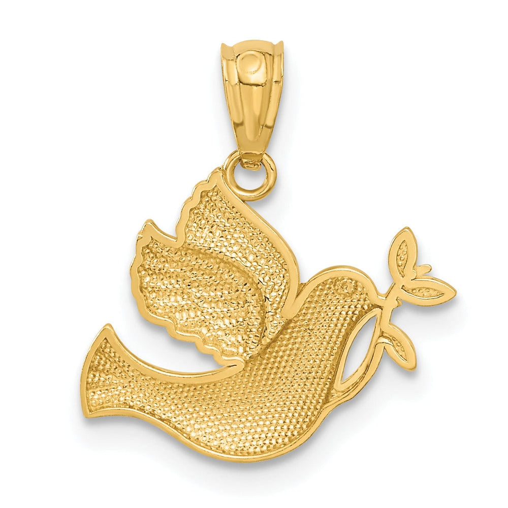 Lovely Rita's Pendants & Charms 14K Yellow Gold Polished Dove with Olive Branch Pendant