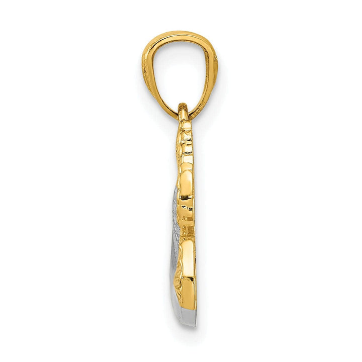 Lovely Rita's Pendants & Charms 14K Yellow Gold Polished Dove with Olive Branch Pendant