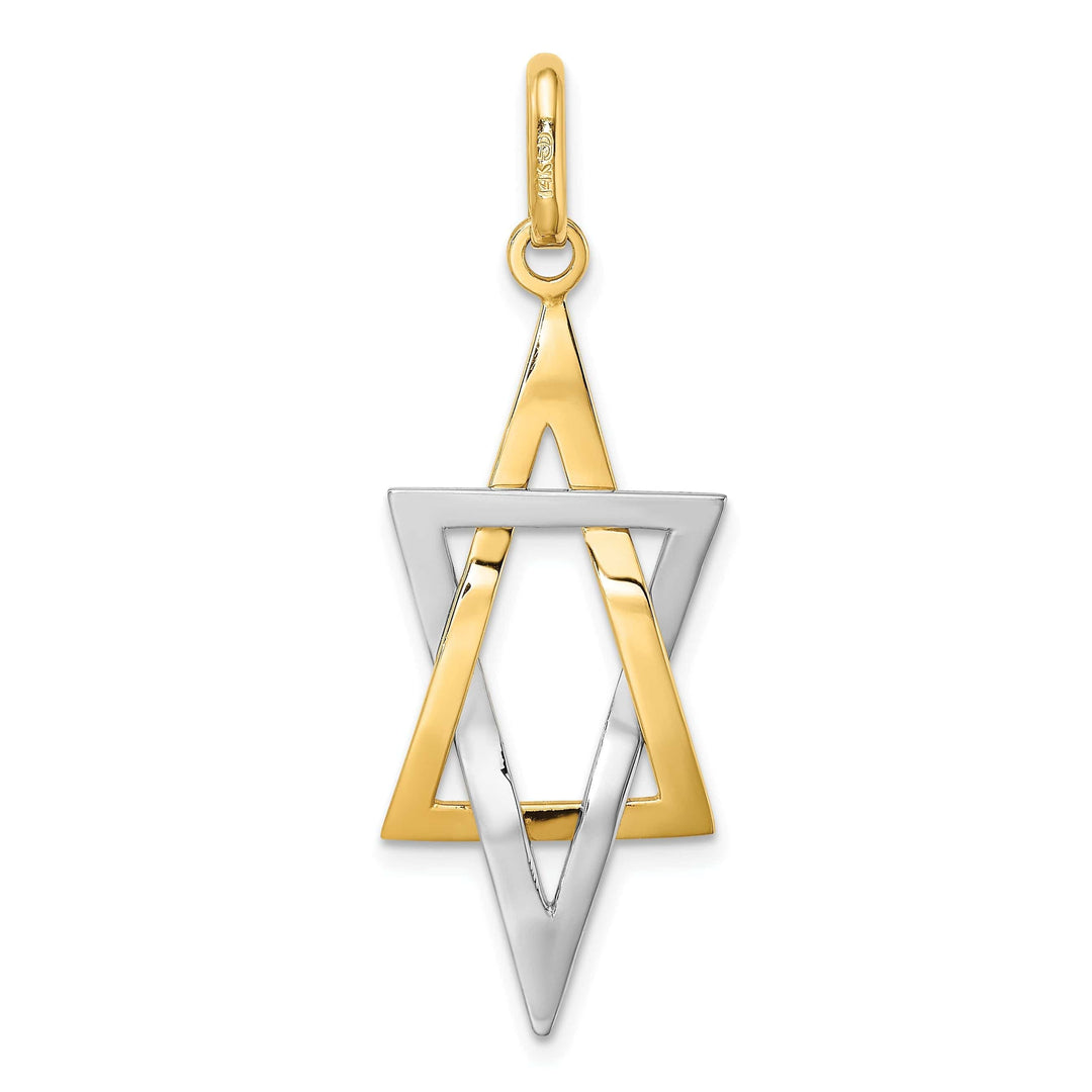 Lovely Rita's Pendants & Charms 14K Yellow Gold Polished Elongated Shape Jewish Star Of David Pendant