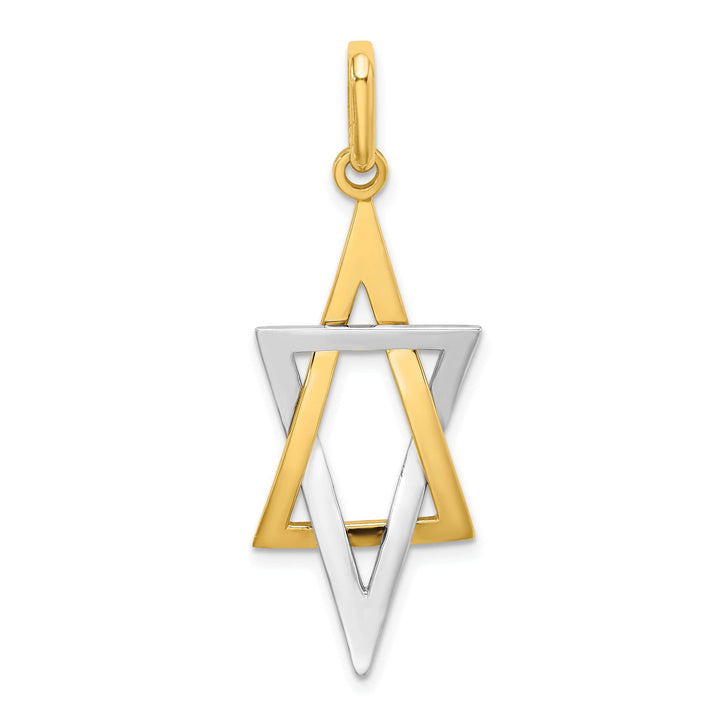 Lovely Rita's Pendants & Charms 14K Yellow Gold Polished Elongated Shape Jewish Star Of David Pendant