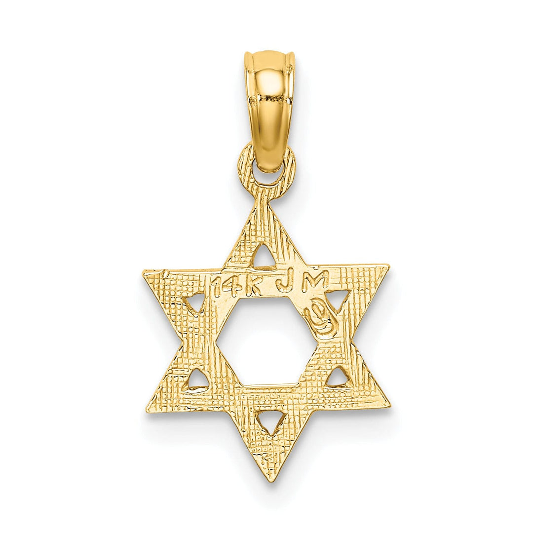 Lovely Rita's Pendants & Charms 14K Yellow Gold Polished Engraved Frame Finish Star Of David Pendant
