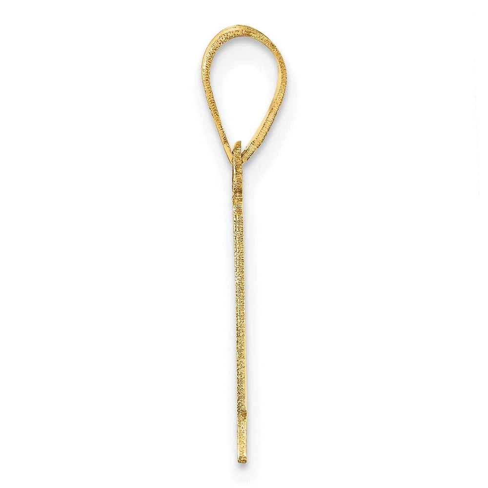 Lovely Rita's Pendants & Charms 14k Yellow Gold Polished Etched Finish Number 1 Charm Pendant