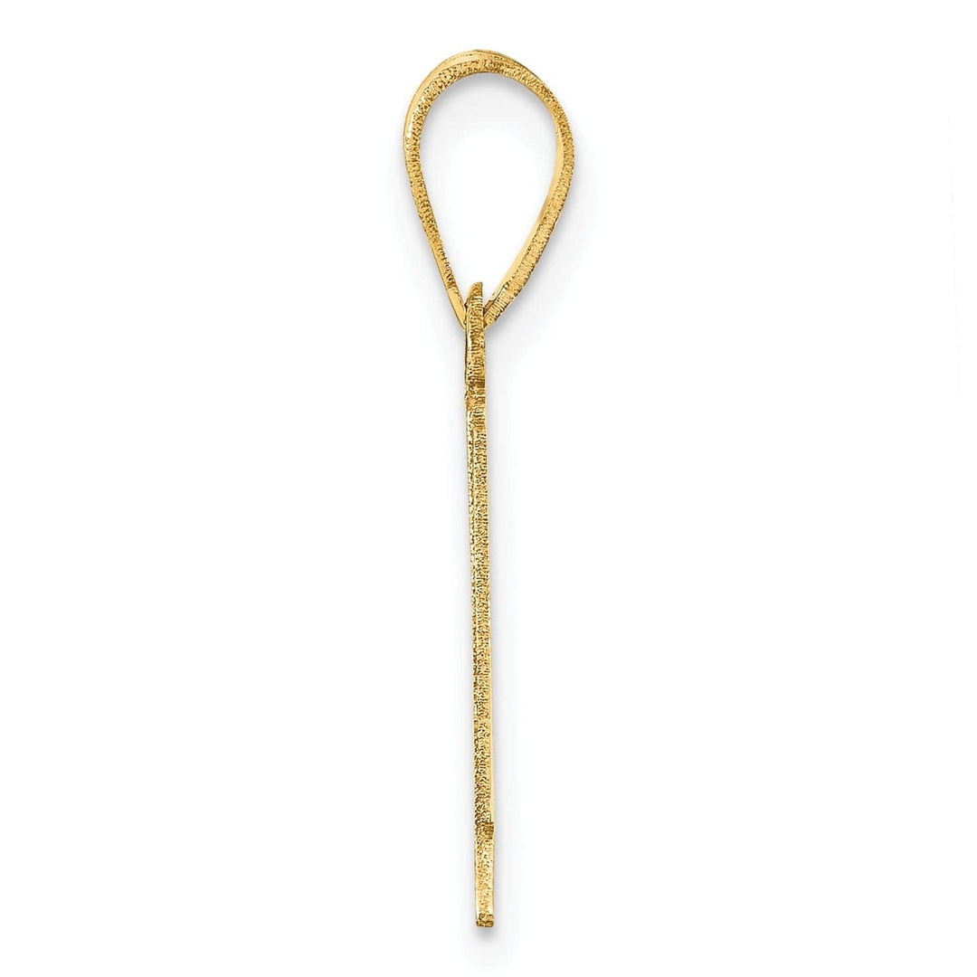 Lovely Rita's Pendants & Charms 14k Yellow Gold Polished Etched Finish Number 1 Charm Pendant