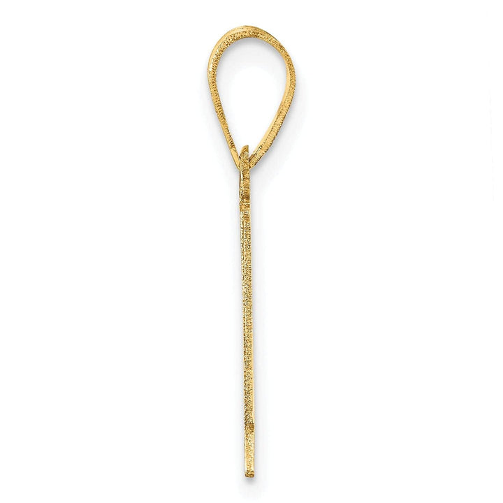 Lovely Rita's Pendants & Charms 14k Yellow Gold Polished Etched Finish Number 1 Charm Pendant