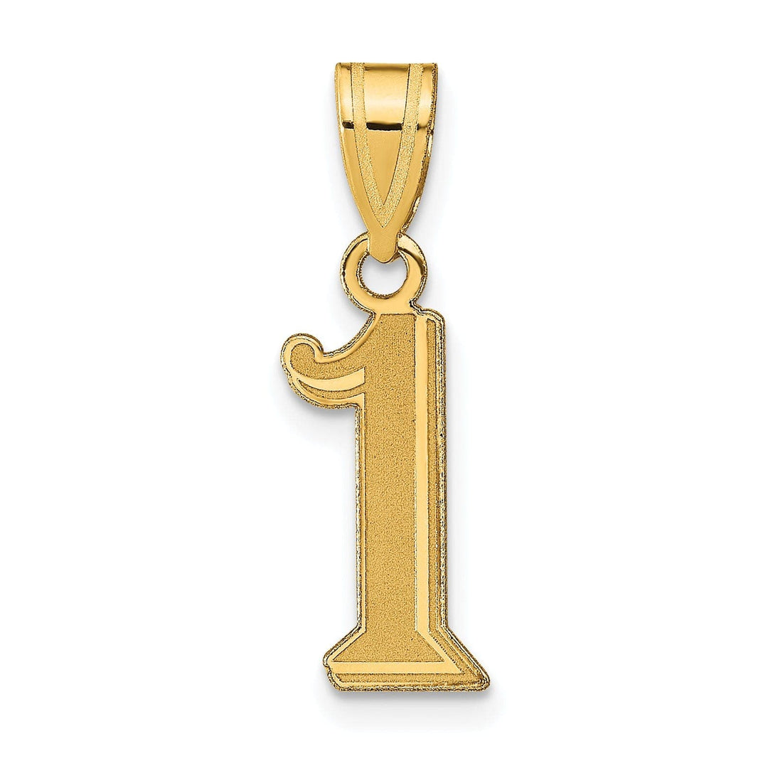 Lovely Rita's Pendants & Charms 14k Yellow Gold Polished Etched Finish Number 1 Charm Pendant