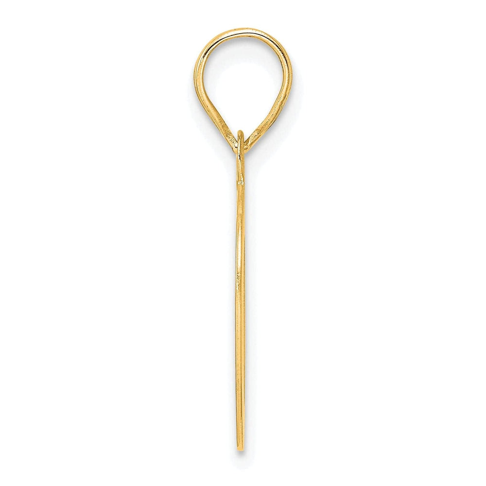 Lovely Rita's Pendants & Charms 14k Yellow Gold Polished Etched Finish Number 10 Charm Pendant