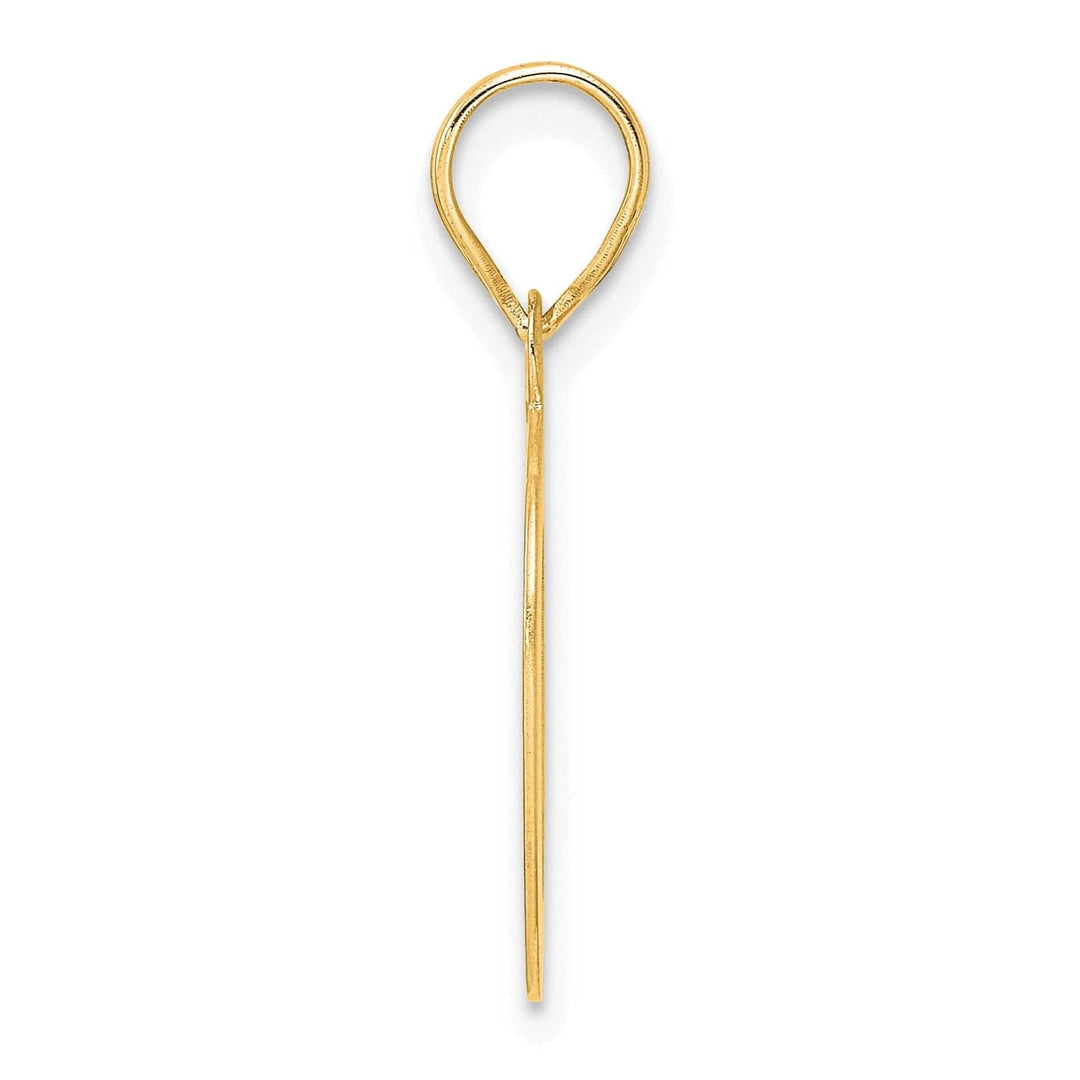 Lovely Rita's Pendants & Charms 14k Yellow Gold Polished Etched Finish Number 10 Charm Pendant
