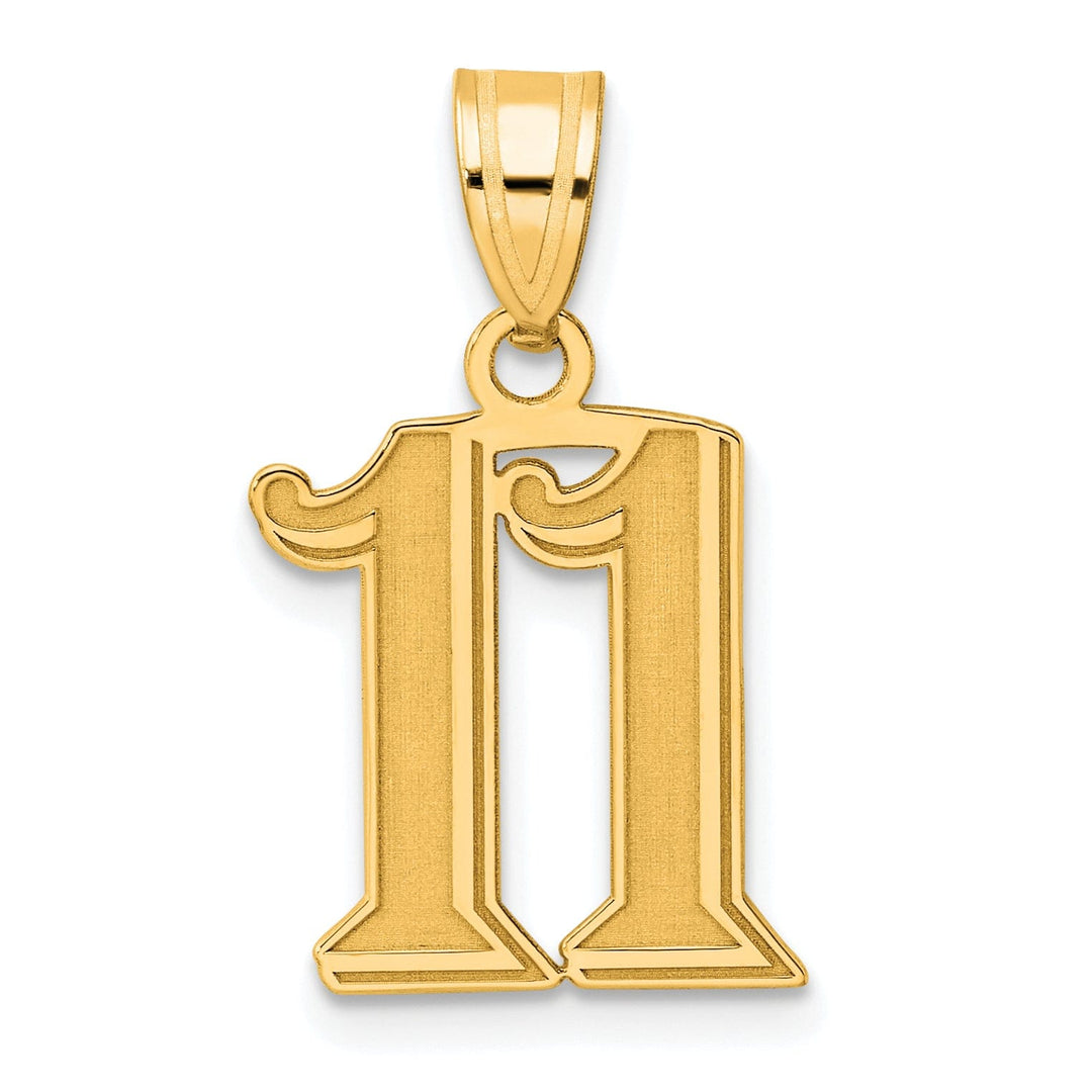 Lovely Rita's Pendants & Charms 14k Yellow Gold Polished Etched Finish Number 11 Charm Pendant