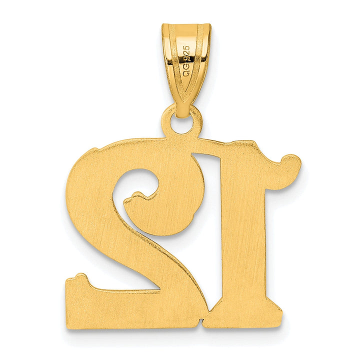 Lovely Rita's Pendants & Charms 14k Yellow Gold Polished Etched Finish Number 12 Charm Pendant