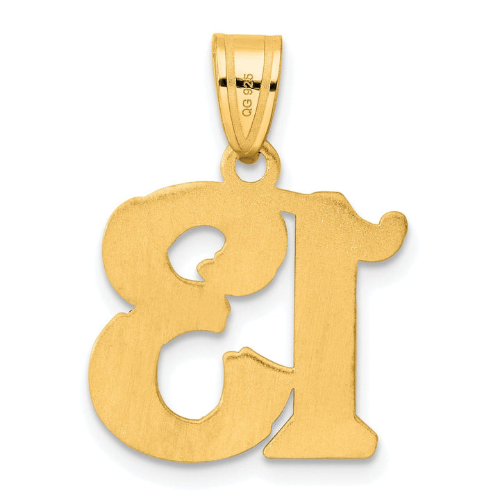 Lovely Rita's Pendants & Charms 14k Yellow Gold Polished Etched Finish Number 13 Charm Pendant