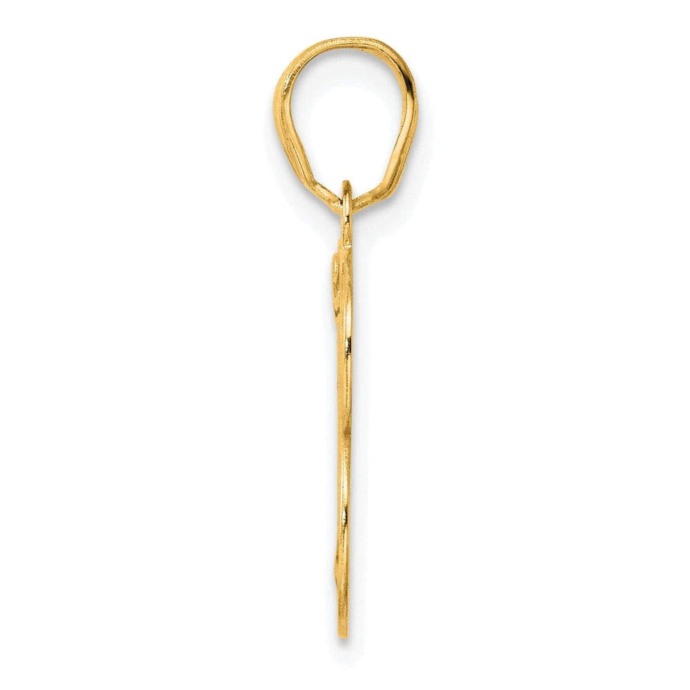 Lovely Rita's Pendants & Charms 14k Yellow Gold Polished Etched Finish Number 13 Charm Pendant